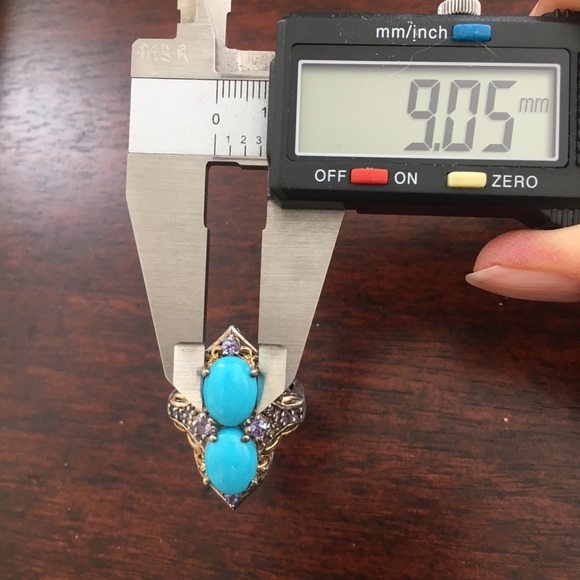 Sleeping beauty & tanzanite gold silver ring - Picture 6 of 7